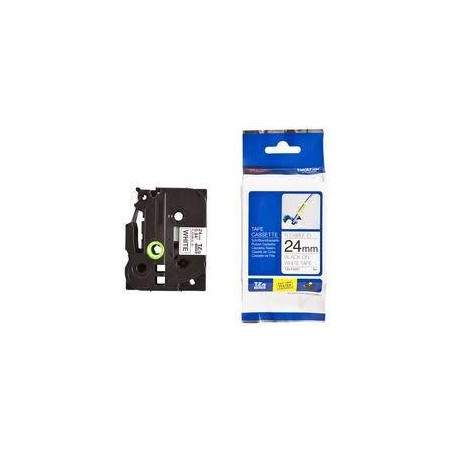 TZEFX-251 BROTHER CINTA ROTULADORA LAMINADA BLANCO SOBRE NEGRO DE 24MMX8M  (FLEXIBLES)