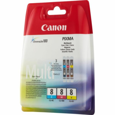 0621B029 CANON TINTA MULTIPACK C / M / Y BJ-W8500 (PACK 3) - CLI8