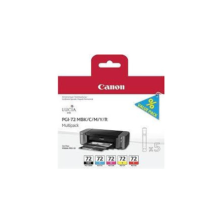 6402B009 CANON TINTA MULTIPACK MBK /C/M/Y/R PGI-72KITPIXMA PRO 10 KIT (PACK 5 COLORES) PGI-72