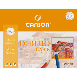 C200406346 CANSON MINIPACK DIBUJO BASIK 10 HOJAS 130 GR. RECUADRO 24X32CM -SOBRE UNITARIO-