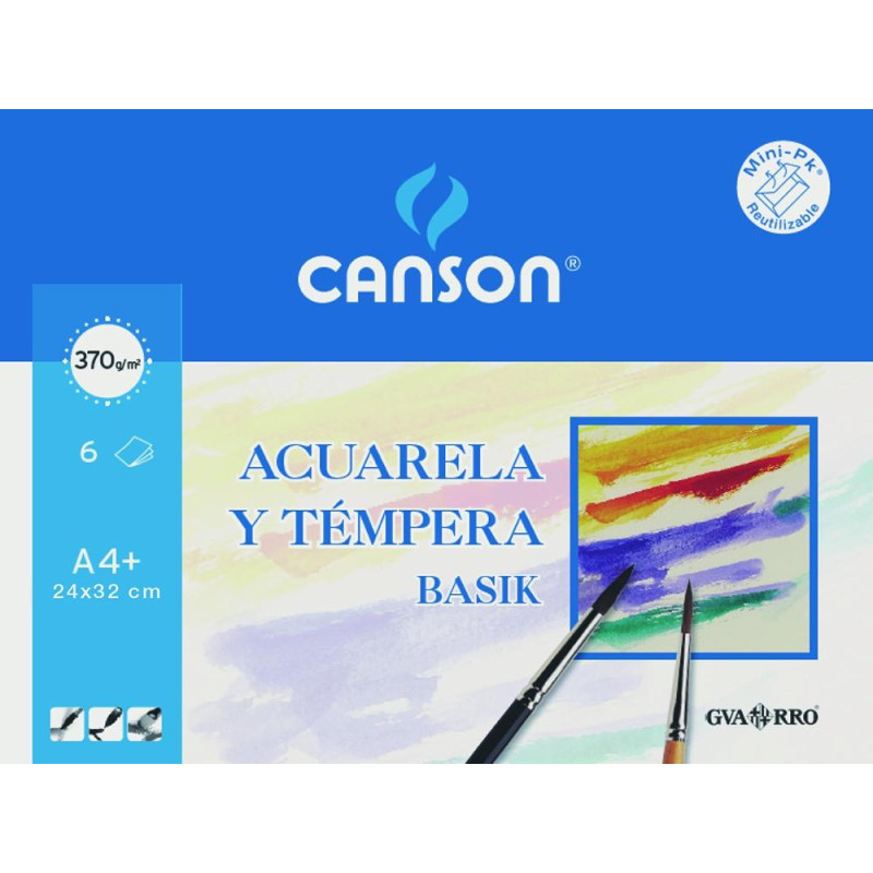 C200406347 CANSON MINIPACK ACUARELA Y TÉMPERA BASIK 6 HOJAS 24X32CM