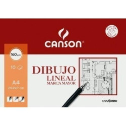 C200409784 CANSON MINIPACK DIBUJO LINEAL 10 HOJAS GUARRO MARCA MAYOR 160 GR.21X29