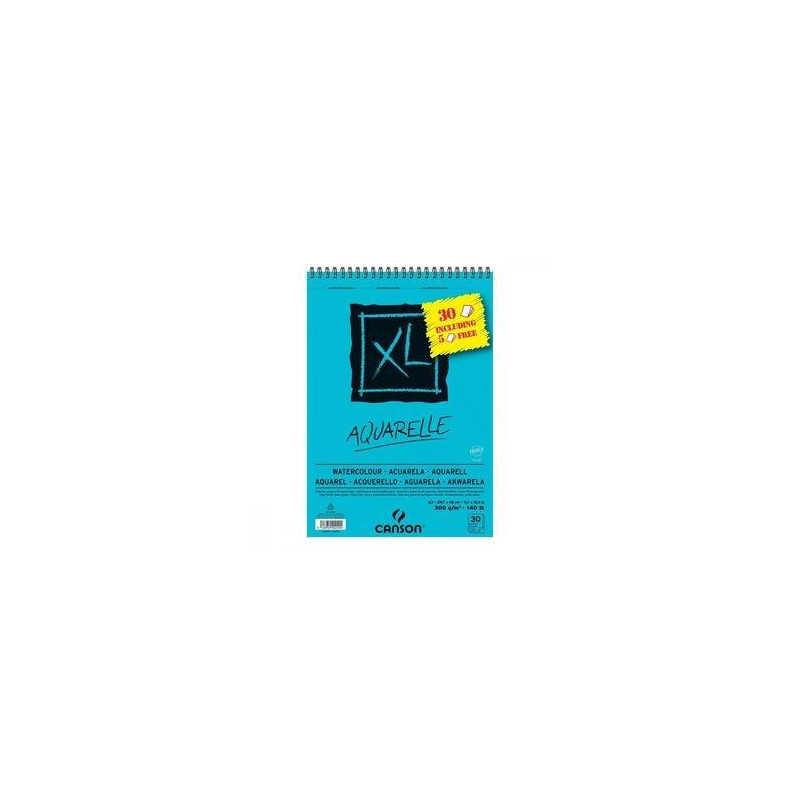 C400110017 CANSON BLOC ACUARELA AQUARELLE FINO XL ESPIRAL 25+5(GRATIS) HOJAS 300GR 29