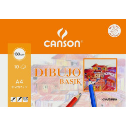 C400110486 CANSON MINIPACK DIBUJO BASIK 10 HOJAS LISO 130 GR. 21X29