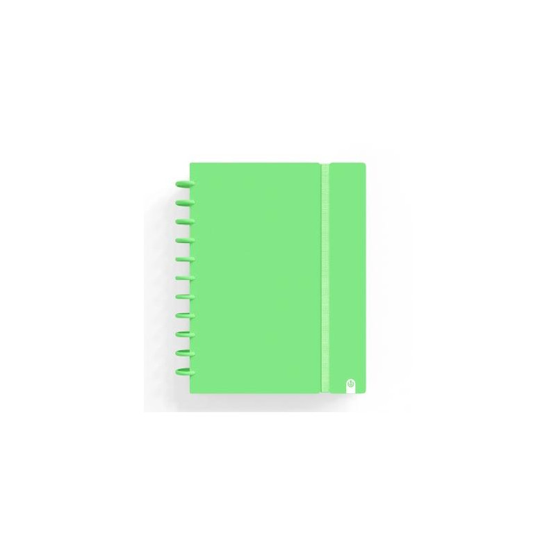 66024121 CARCHIVO CUADERNO INGENIOX FOAM ESPIRAL A4 80H 100GR CUADRÍCULA 5X5 TAPAS PP SEMI-RÍGIDO CIERRE C/GOMA VERDE PASTEL