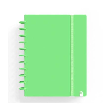 66024121 CARCHIVO CUADERNO INGENIOX FOAM ESPIRAL A4 80H 100GR CUADRÍCULA 5X5 TAPAS PP SEMI-RÍGIDO CIERRE C/GOMA VERDE PASTEL