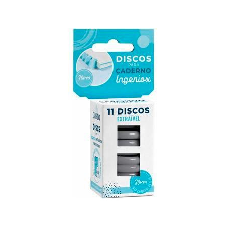 66144008 CARCHIVO ESTUCHE 11 DISCOS PARA CUADERNO INGENIOX 30MM PLÁSTICO GRIS