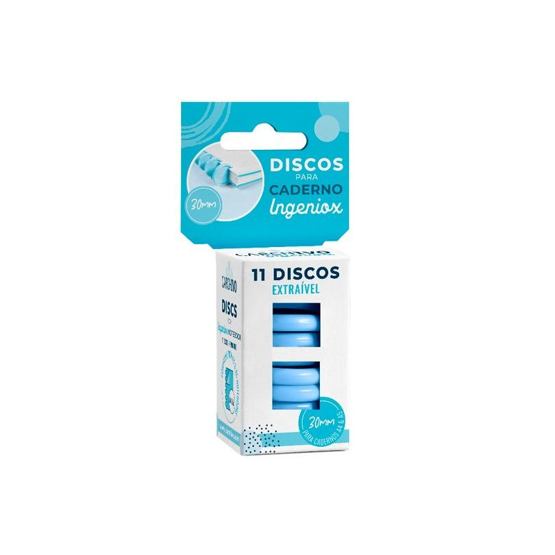 66144010 CARCHIVO ESTUCHE 11 DISCOS PARA CUADERNO INGENIOX 30MM PLÁSTICO AZUL