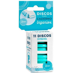 66144017 CARCHIVO ESTUCHE 11 DISCOS PARA CUADERNO INGENIOX 30MM PLÁSTICO MENTA