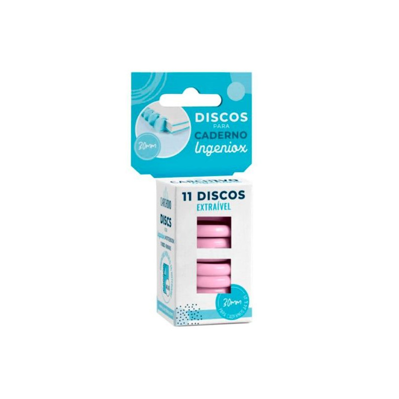 66144025 CARCHIVO ESTUCHE 11 DISCOS PARA CUADERNO INGENIOX 30MM PLÁSTICO ROSA