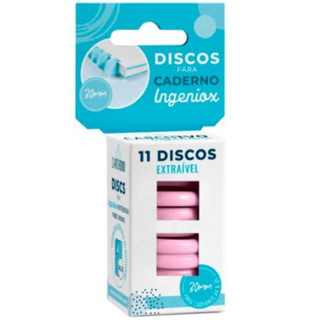 66144025 CARCHIVO ESTUCHE 11 DISCOS PARA CUADERNO INGENIOX 30MM PLÁSTICO ROSA