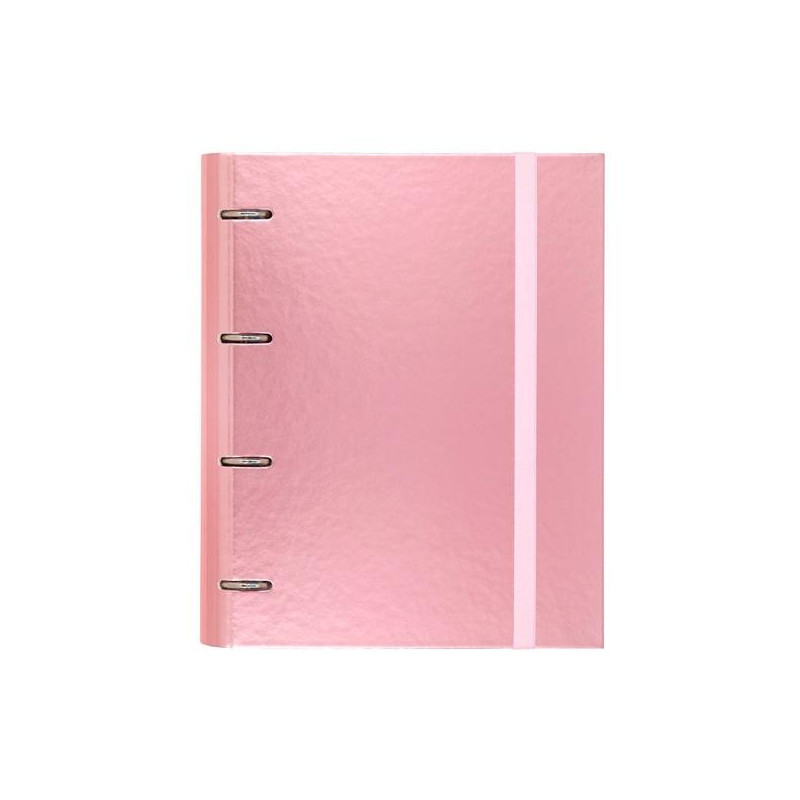 12257425 CARCHIVO CARPETA ANILLAS 4 X 35MM CARPEBLOCK METAL C/RECAMBIO 100H A4 90GR 1 BANDA COLOR CARTÓN PLASTIFICADO ROSA