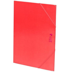 2033L60 CARCHIVO CARPETA 3 SOLAPAS FOLIO C/GOMAS CARTÓN BRILLO LUZ ROSA