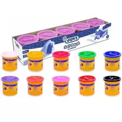 45006 JOVI PLASTILINA SOFT DOUGH BLANDIVER BOTE 110GR VIOLETA ESTUCHE 5 UD