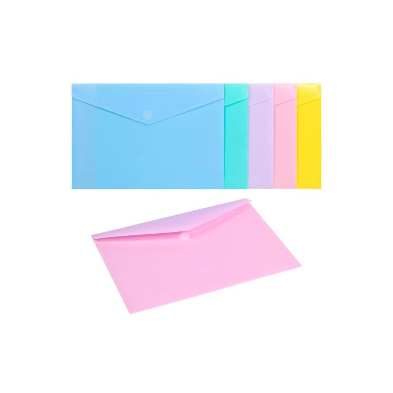 34061099 CARCHIVO SOBRE FOLIO C/VELCRO PP SOFT 200 MICRAS PACK 10 C/SURTIDOS PASTEL