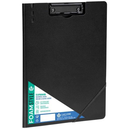 63040106 CARCHIVO CARPETA CON PINZA FOAM STYLE A4 C/GOMA NEGRO