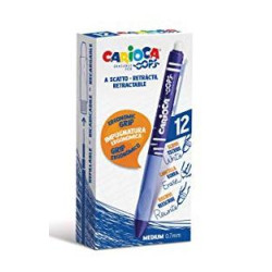 4304302 CARIOCA BOLÍGRAFO TINTA BORRABLE OOPS RETRÁCTIL MONOCOLOR AZUL CAJA 12 UD