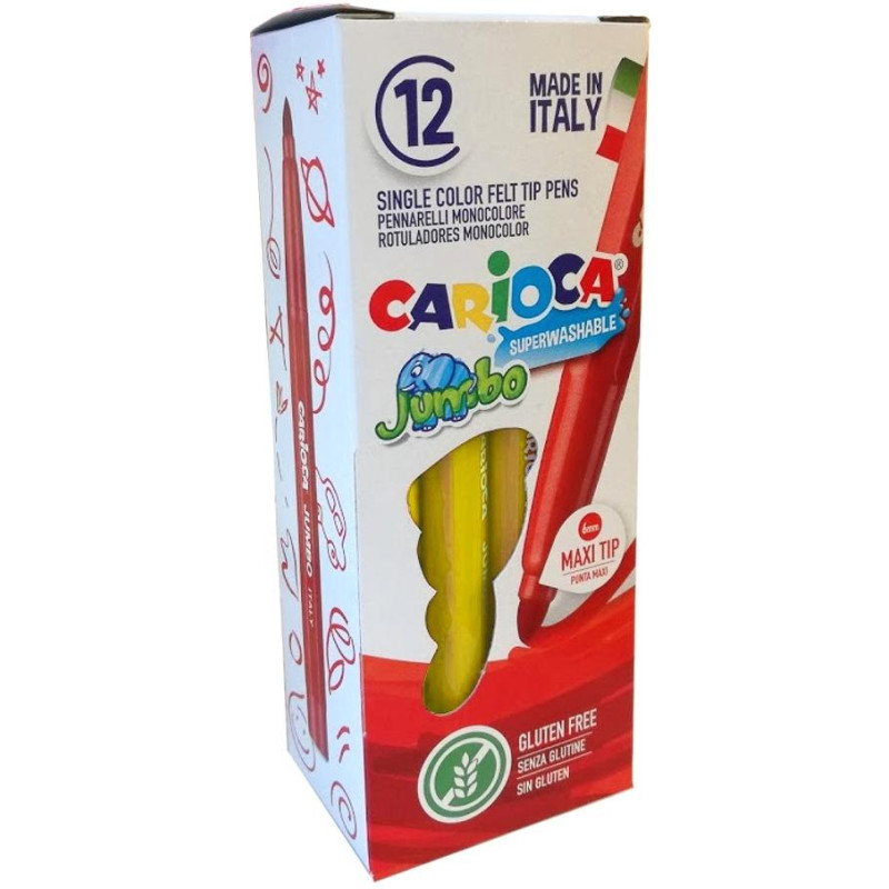 4013005 CARIOCA ROTULADOR JUMBO PUNTA MAXI AMARILLO CAJA 12 UD