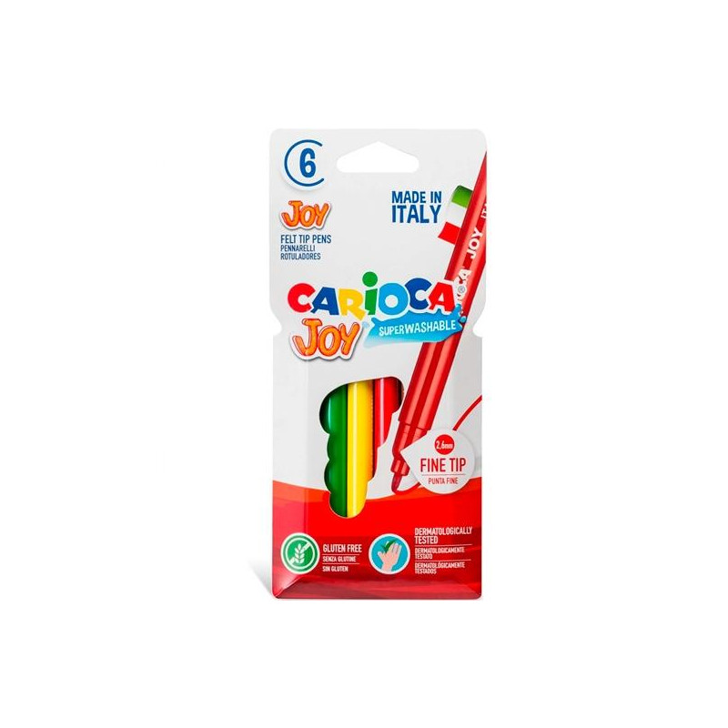 40549 CARIOCA ROTULADOR JOY PUNTA FINA COLORES SURTIDOS ESTUCHE 6 UD