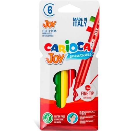 40549 CARIOCA ROTULADOR JOY PUNTA FINA COLORES SURTIDOS ESTUCHE 6 UD