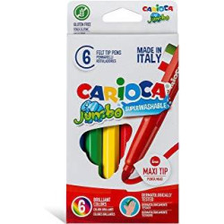 40568 CARIOCA ROTULADOR JUMBO PUNTA MAXI COLORES SURTIDOS ESTUCHE 6 UD