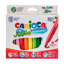 40569 CARIOCA ROTULADOR JUMBO PUNTA MAXI COLORES SURTIDOS ESTUCHE 12 UD