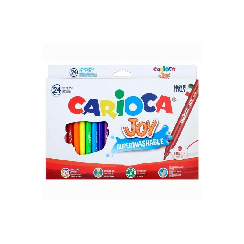 406152020 CARIOCA ROTULADOR JOY PUNTA FINA COLORES SURTIDOS ESTUCHE 24 UD