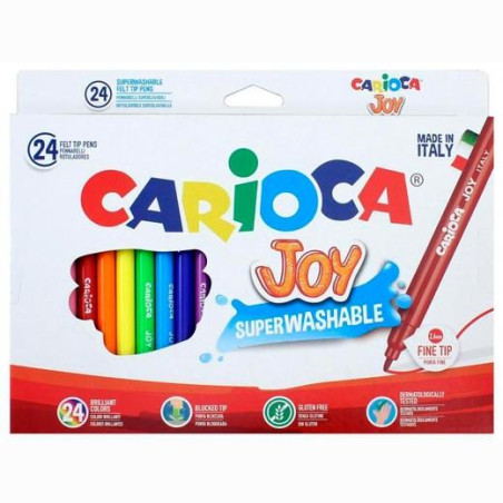 406152020 CARIOCA ROTULADOR JOY PUNTA FINA COLORES SURTIDOS ESTUCHE 24 UD