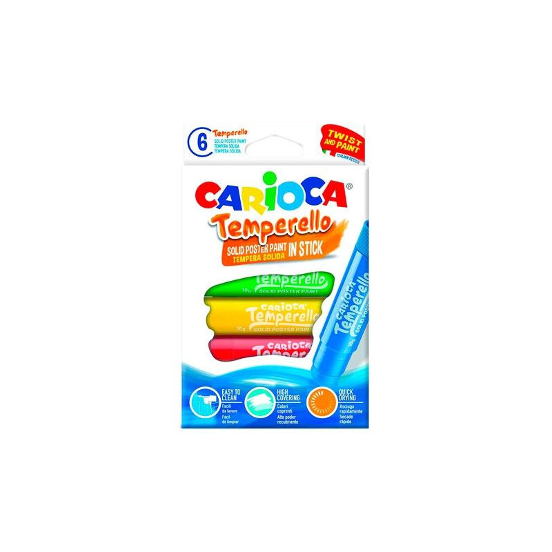 42739 CARIOCA TÉMPERA SÓLIDA TEMPERELLO COLORES - CAJA DE 6