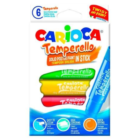 42739 CARIOCA TÉMPERA SÓLIDA TEMPERELLO COLORES - CAJA DE 6