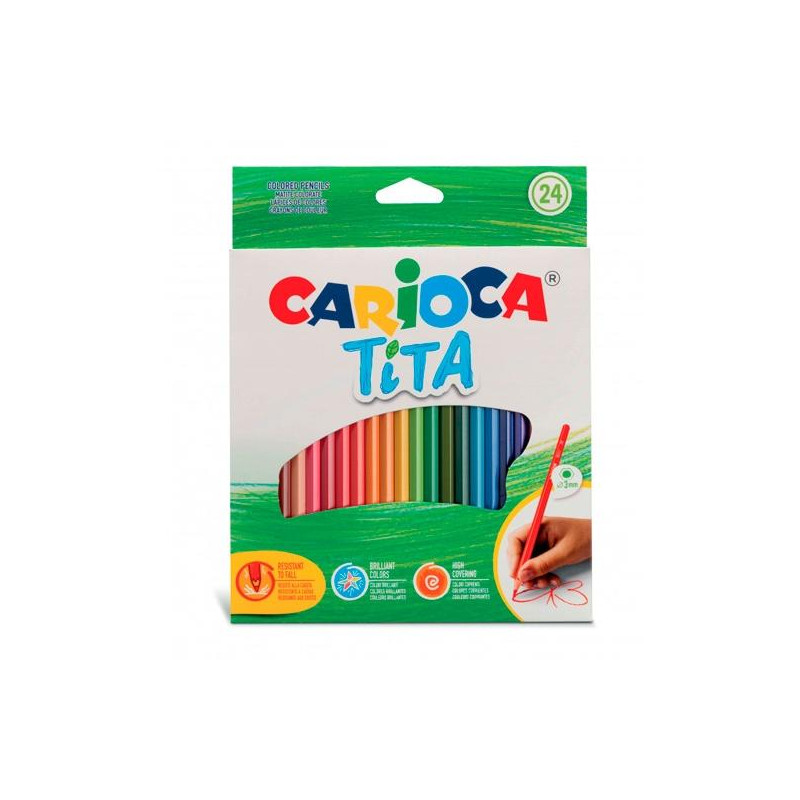 42794 CARIOCA LÁPICES DE COLORES TITA SURTIDOS ESTUCHE 24 UD