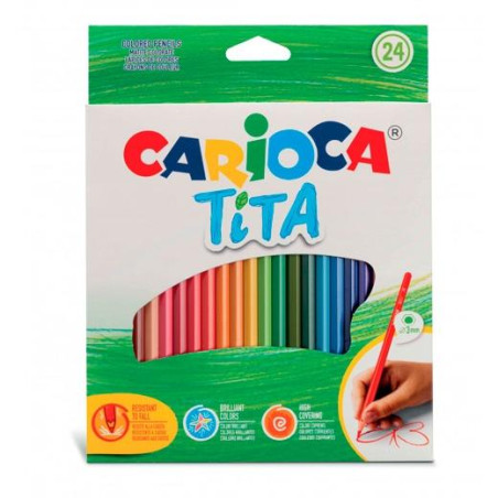 42794 CARIOCA LÁPICES DE COLORES TITA SURTIDOS ESTUCHE 24 UD