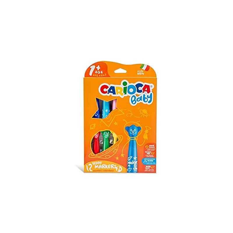 42816 CARIOCA ROTULADORES TEDDY MARKER 1+ COLORES SURTIDOS ESTUCHE 12 UD