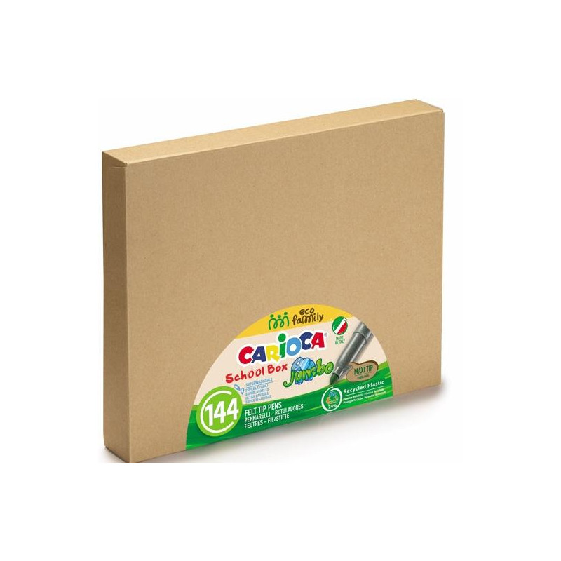 42829 CARIOCA ROTULADORES JUMBO ECO COLORES SURTIDOS CAJA SCHOOLBOX 144 UD