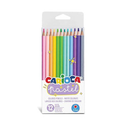 43034 CARIOCA LÁPICES DE COLORES PASTEL SURTIDOS ESTUCHE 12 UD