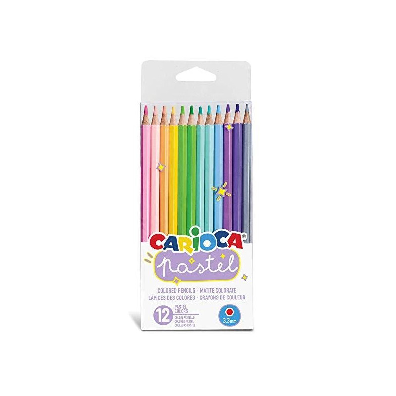 43034 CARIOCA LÁPICES DE COLORES PASTEL SURTIDOS ESTUCHE 12 UD