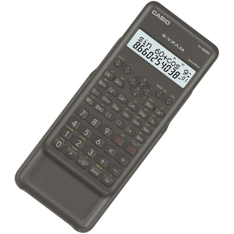 FX-82MSII CASIO CALCULADORA CIENTIFICA NEGRA 12 Y 10+2 DÍGITOS 240 FUNCIONES FX-82MS-2