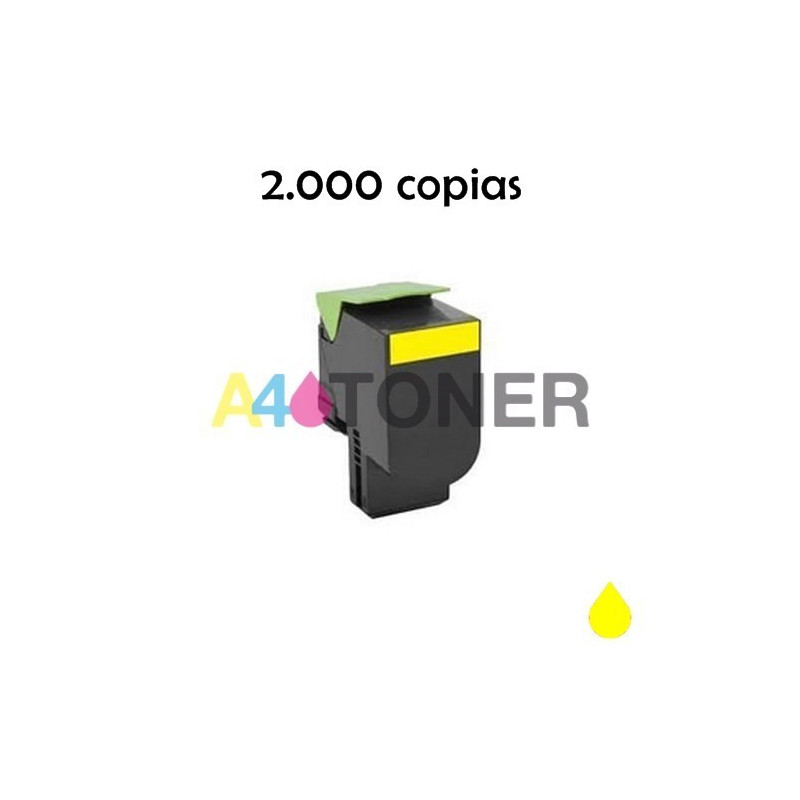 Toner compatible CX310 / CX410 / CX510 amarillo alternativo a Lexmark 80C2SY0