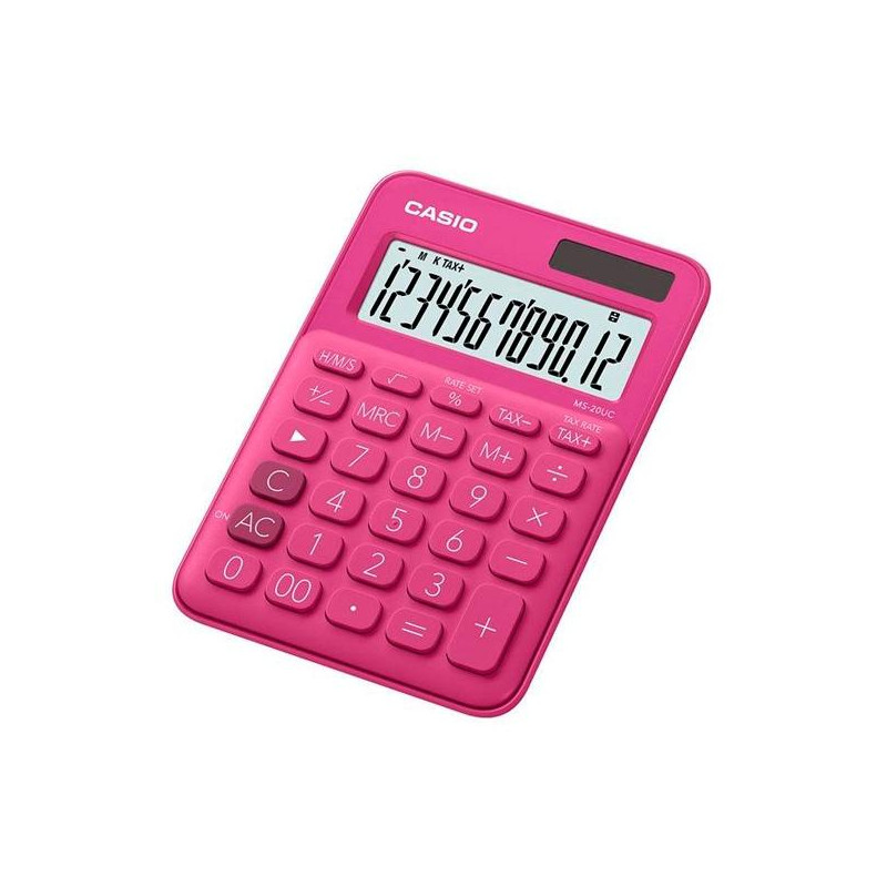 MS-20UC-RD CASIO CALCULADORA DE OFICINA SOBREMESA FUCSIA 12 DÍGITOS MS-20UC