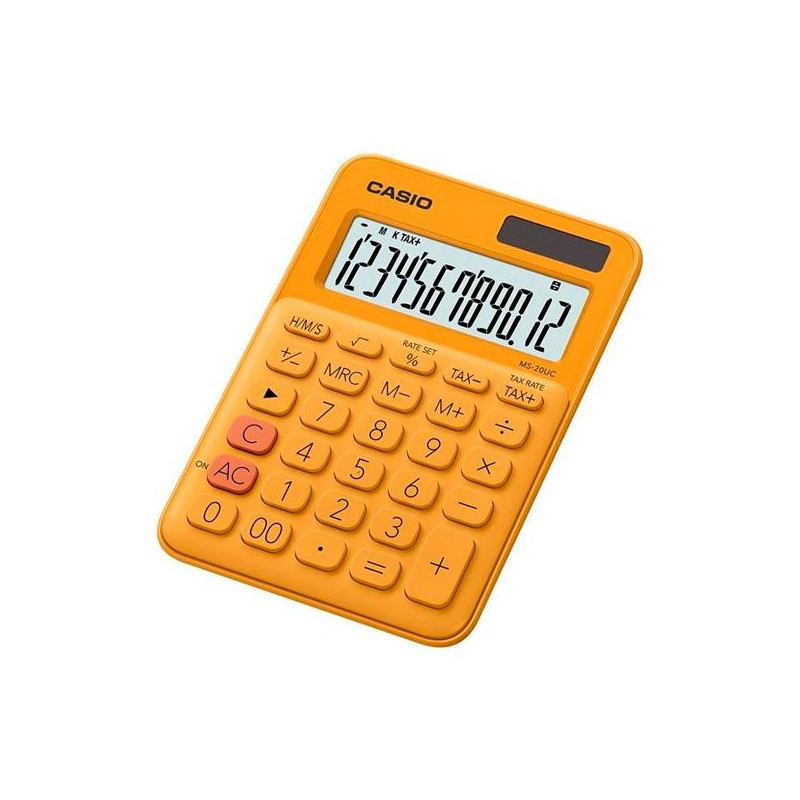 MS-20UC-RG CASIO CALCULADORA DE OFICINA SOBREMESA NARANJA 12 DÍGITOS MS-20UC