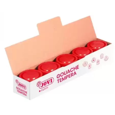 50307 JOVI TÉMPERA ESCOLAR ESTUCHE 5 BOTES BERMELLÓN DE 35ML