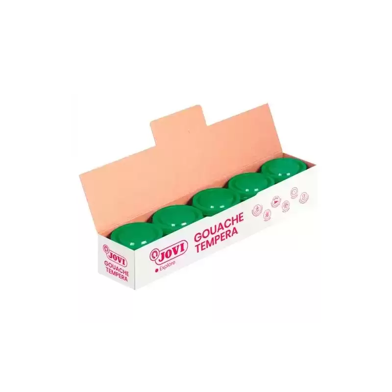 50317 JOVI TÉMPERA ESCOLAR ESTUCHE 5 BOTES VERDE MEDIO DE 35ML