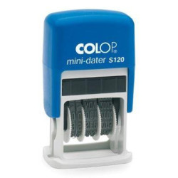 104691 COLOP SELLO PRINTER S120 4MM FECHA ESPAÑOL AZUL/NEGRO