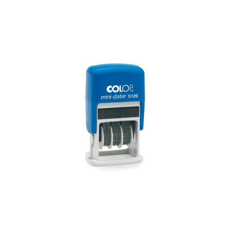 104691 COLOP SELLO PRINTER S120 4MM FECHA ESPAÑOL AZUL/NEGRO