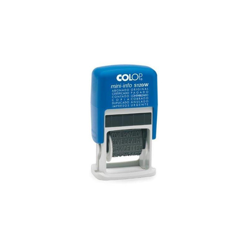 104894 COLOP SELLO PRINTER S120/W 4MM FORMULA ESPAÑOL AZUL/NEGRO