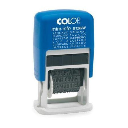 104894 COLOP SELLO PRINTER S120/W 4MM FORMULA ESPAÑOL AZUL/NEGRO