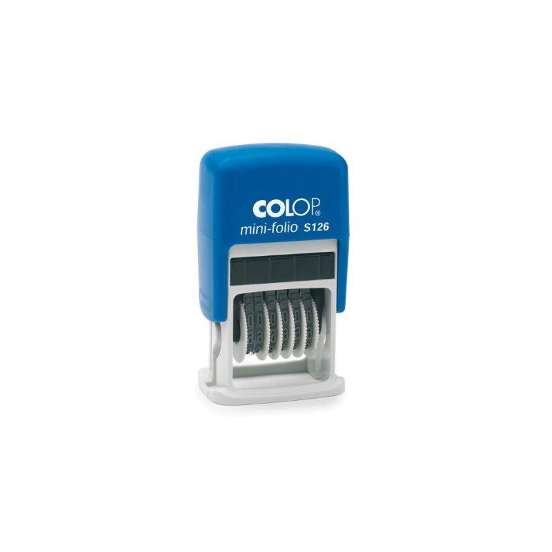 104941 COLOP SELLO PRINTER S126 4MM NUMERADOR ESPAÑOL AZUL/NEGRO