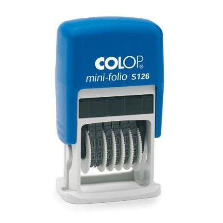 104941 COLOP SELLO PRINTER S126 4MM NUMERADOR ESPAÑOL AZUL/NEGRO