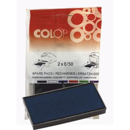 107225 COLOP ALMOHADILLA E/50/1 AZUL BLISTER -2U-