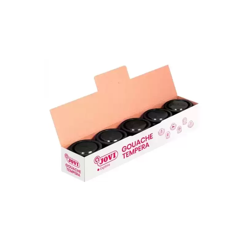 50330 JOVI TÉMPERA ESCOLAR ESTUCHE 5 BOTES NEGRO DE 35ML